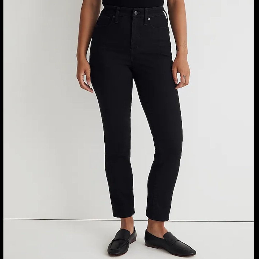 Madewell Curvy Stovepipe Jeans Black Rinse Wash